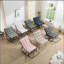 Chaise berçante d'extérieur, coussin confortable, avec coussin épais et doux, pour le salon, la chambre à coucher, la salle de lecture, structure beige avec coussin beige