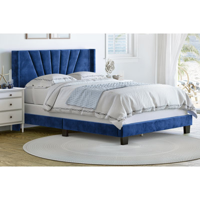 Valencia Velvet Upholstered Platform Bed Frame