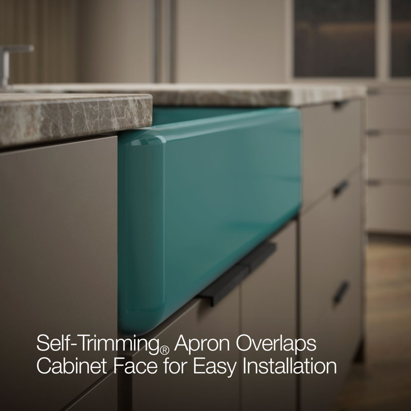 Whitehaven® 29.69" L x 21.69" W Farmhouse Single Bowl Kitchen Sink, Teal