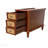 Solid Wood Rattan Narrow Side Table with 3 Drawers - Light Walnut
