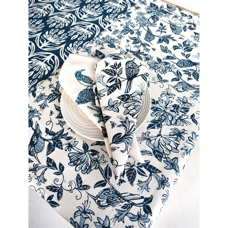 Nappe French Home Honeysuckle 59 "X 118" - Indigo, L 118 po x l 59 po, Indigo/blanc