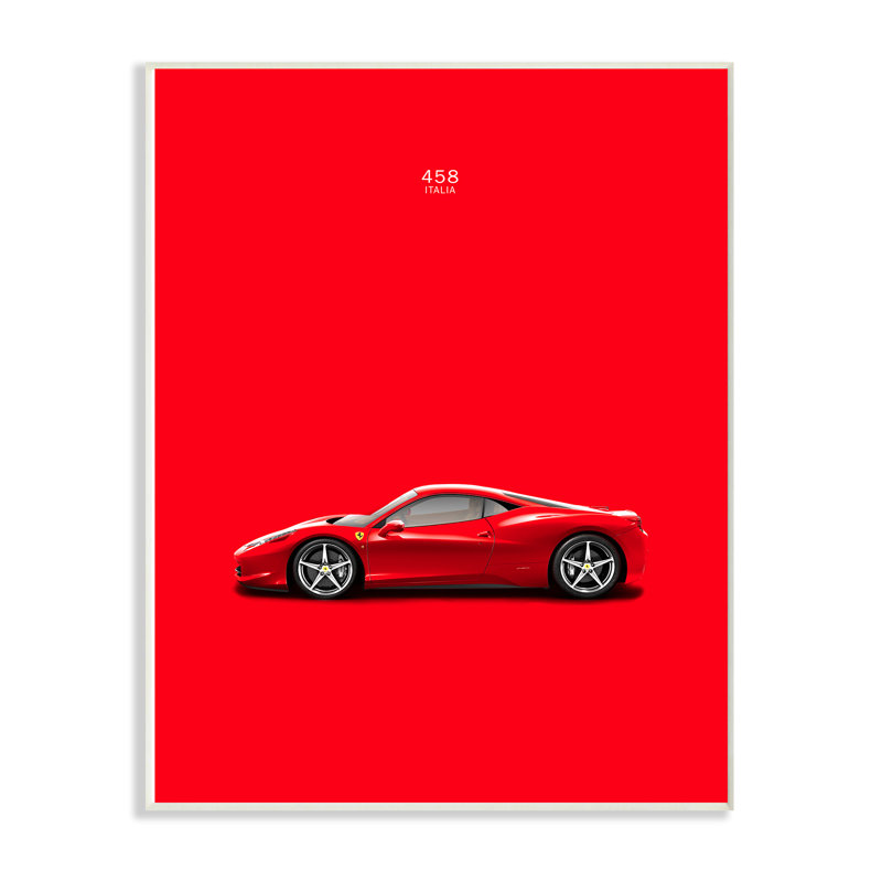 «Minimal Bright 458 Italia» par Mark Rogan, reproduction d'art graphique, H 15 po x l 10 po x P 0,5 po, Plaque murale
