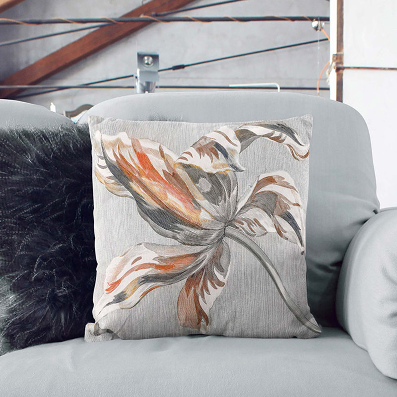 Floral Square Cushion, 40cm H x 40cm W x 15cm D