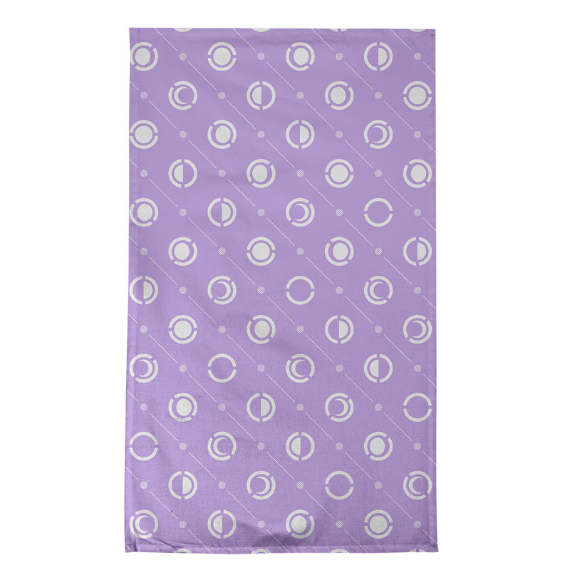 Torchon Moon phases, Mauve clair / blanc, Croisé en coton