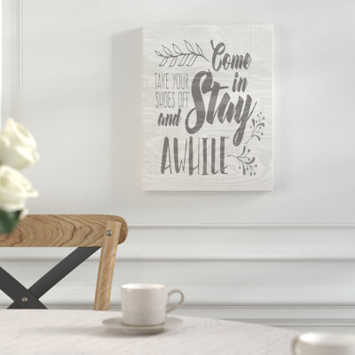 " Come In Stay Awhile Take Your Shoes Off " by Tammy Apple