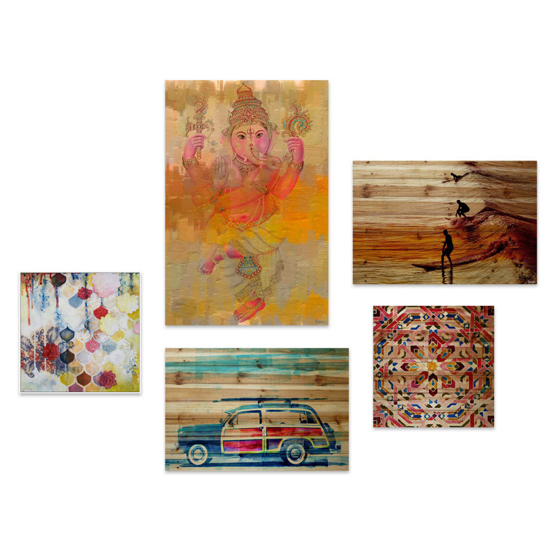 Pentaptych « scenes of inde »