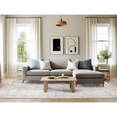 Laine abstraite beige/gris Tapis décoratif