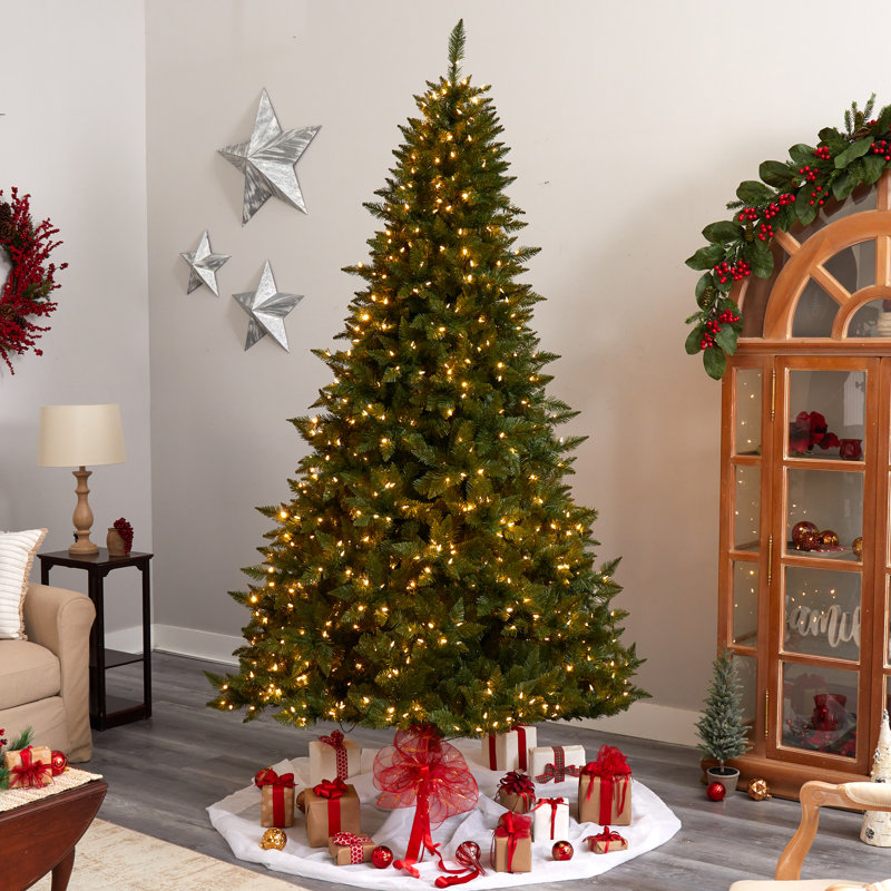 Lighted Artificial Christmas Tree, 9' H