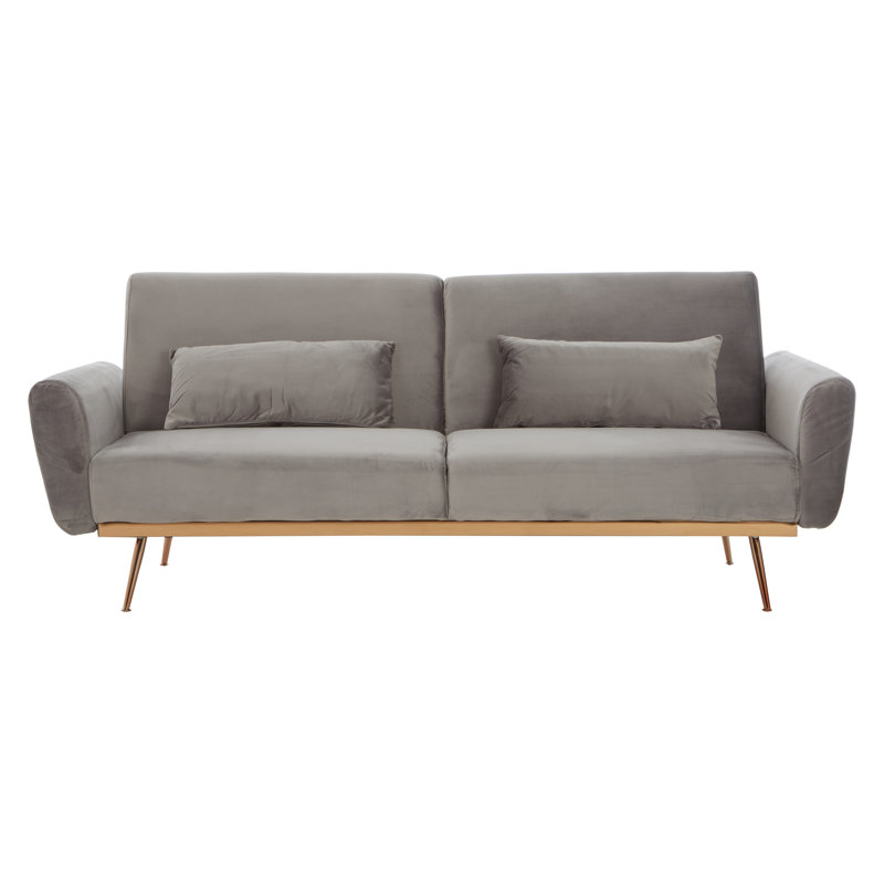 Doe 3 Seater Velvet Sofa Bed, Gray