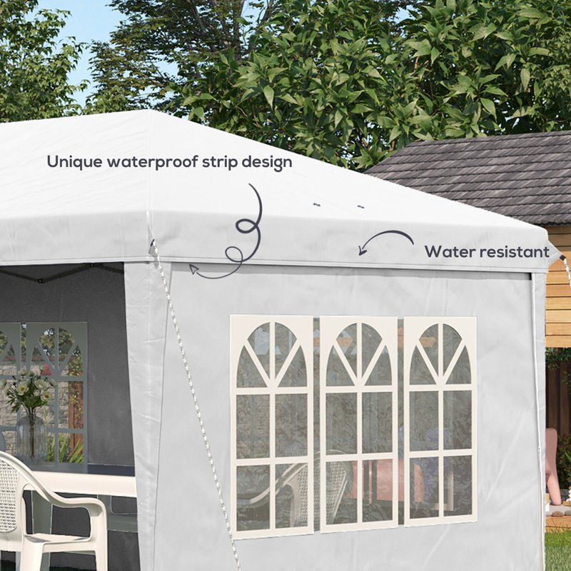 6m x 3m Steel Pop Up Canopy, White