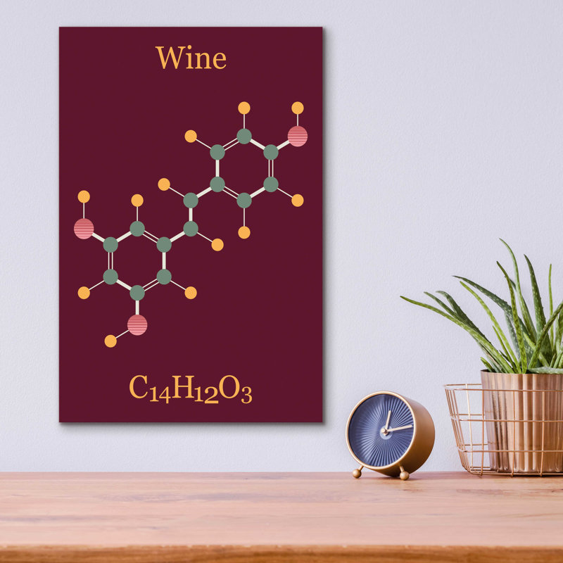 'Wine Molecule' by Epic Portfolio, Acrylic Glass Wall Art, 16" H x 12" W x 0.13" D