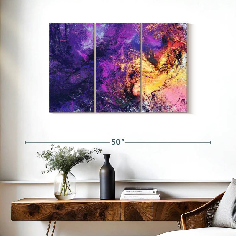 Avery Purple Abstract Texture, 24" H x 38" W