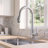 FORIOUS Pull Down Single Handle Kitchen Faucet with Accessories-59881655