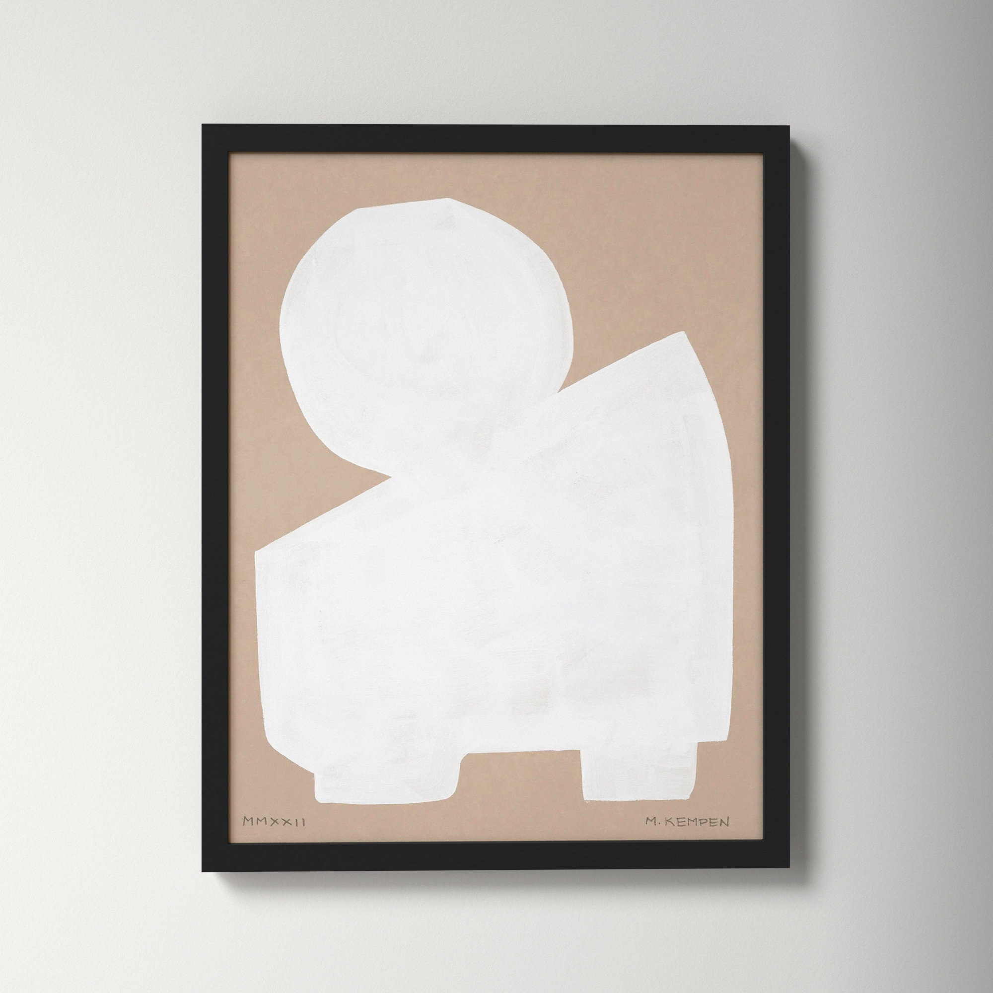 Modules In White 2 by Michael Kempen, 30" W x 38" H, Black Framed
