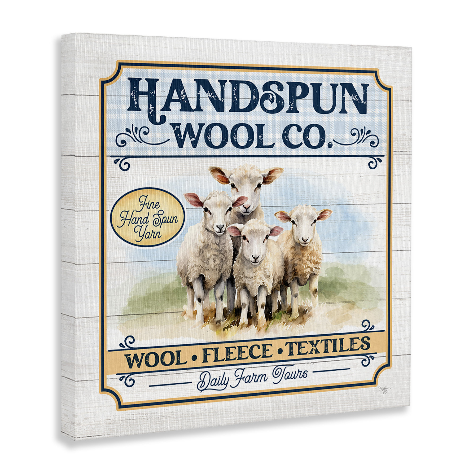 Trinx Handspun Wool Sign Canvas Wall Art by Mollie B. | Wayfair