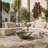 Sunrise - Contemporary Glass + Walnut Round Coffee Table