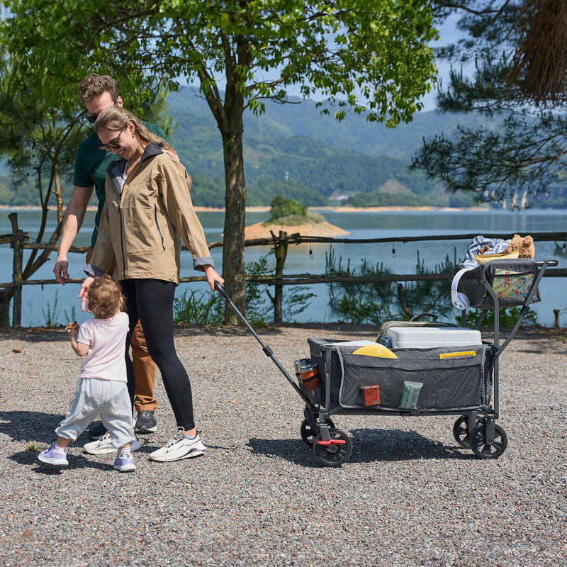 30cm H x 84cm W Utility Cart with Wheels, Grey