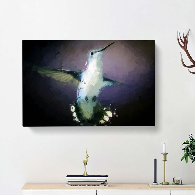 Hummingbird Bird In Flight In Abstract - Wrapped Canvas, 35cm H x 50cm W x 3cm D