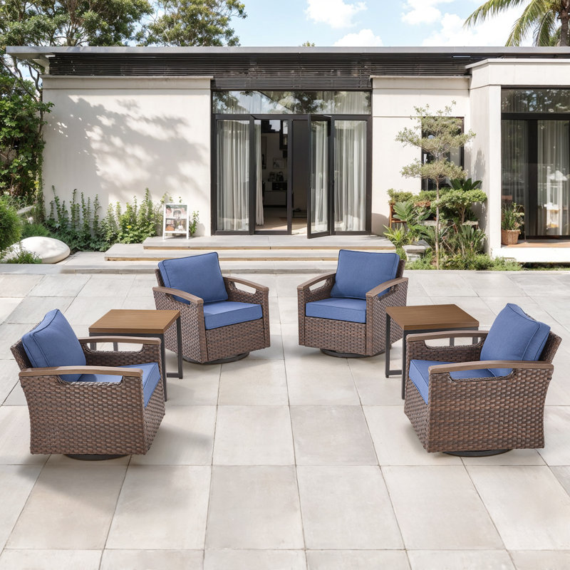 Ensemble de conversation avec chaises d'appoint Arundel, Bleu