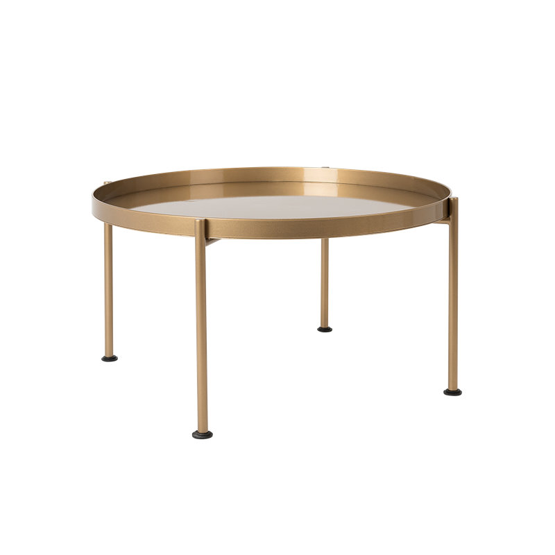 Mahalia Four Leg Coffee Table, H45 x L80 x W80cm, Gold