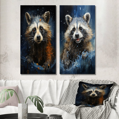 Ensemble de 2 décorations murales Raccoon Raccoon