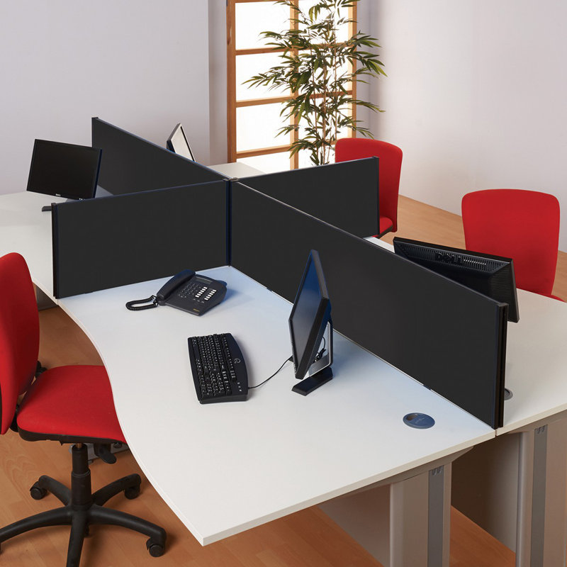 Desk Dividers, 40cm H x 160cm W x 3cm D, Black