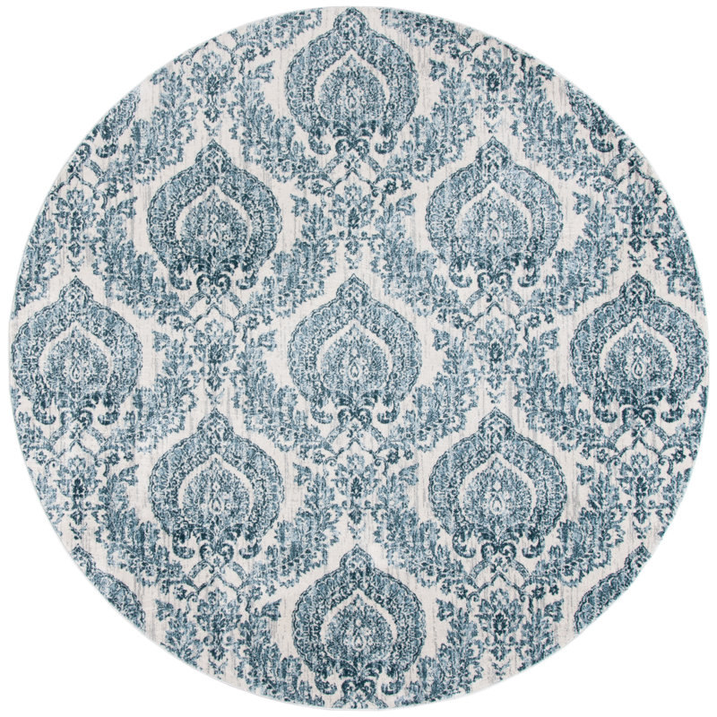 Coyer Performance Damask Rug, Round 6'7"