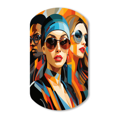 Pop Art Fashion Portrait II - Pop Art Cylinder Shape Metal Wall Sculpture