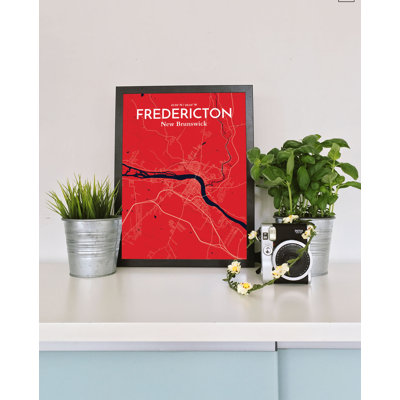 Fredericton City Map - No Frame Print