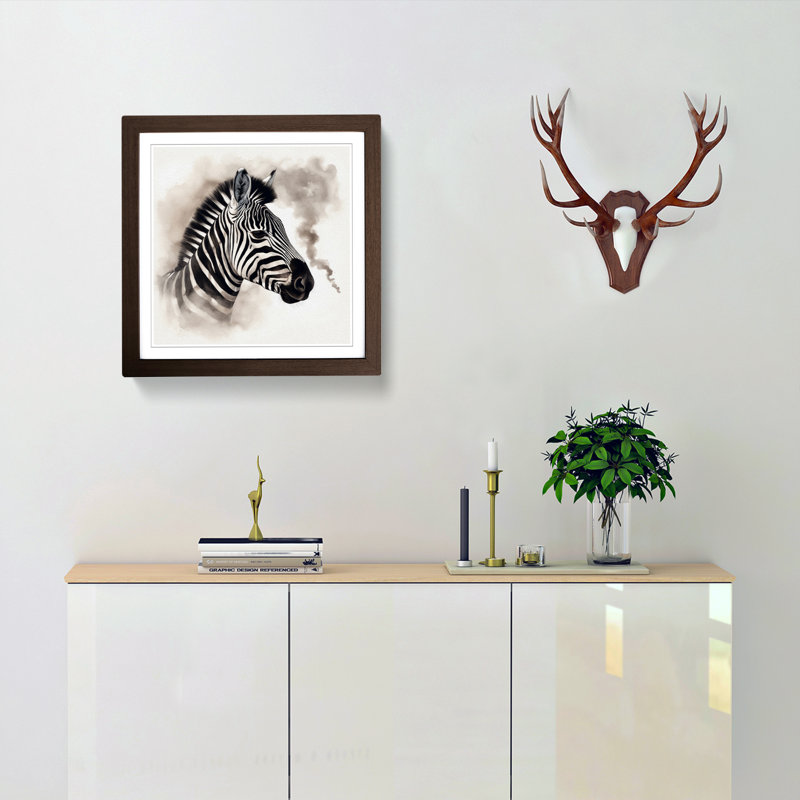 Zebra Smoke - Framed Print, Walnut Framed
