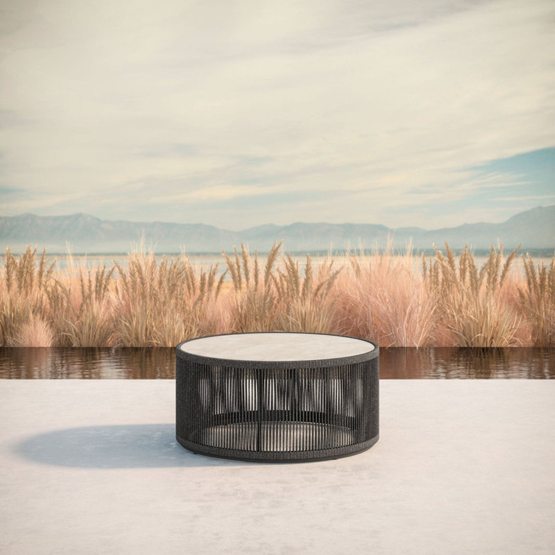 Malta Round Coffee Table Dekton Top, Pebble, Albarium