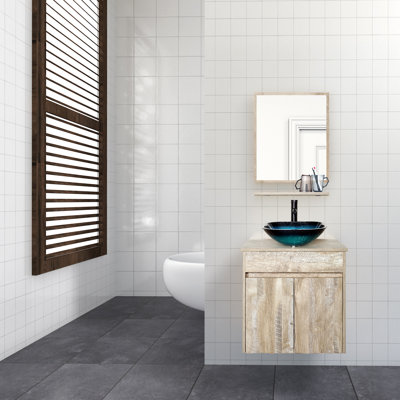 Ensemble de meuble-lavabo mural simple 24 po avec Miroir Kleban