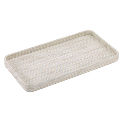 Grasscloth Rounded Vanity Tray