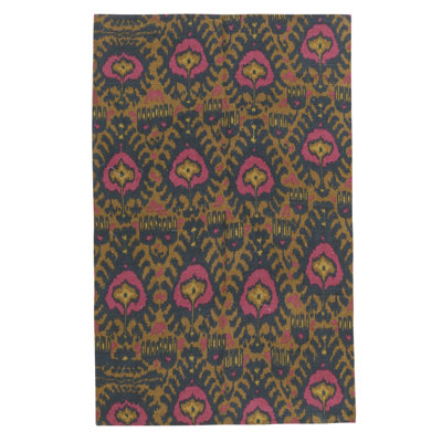 Tapis rectangulaire en laine à tissage plat