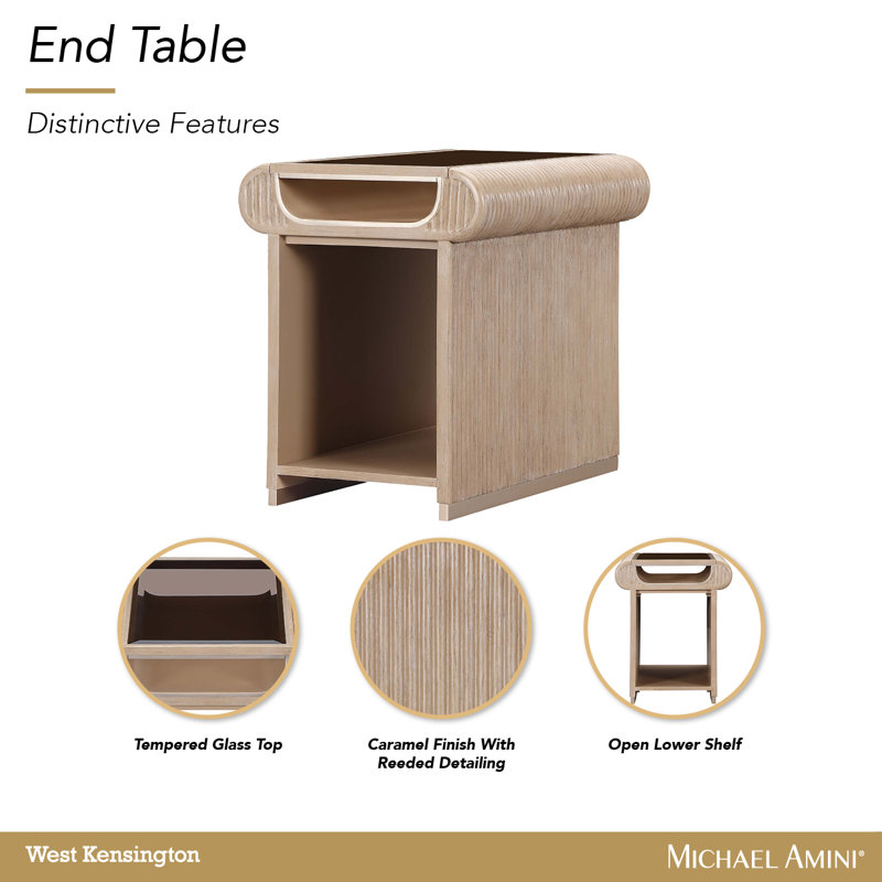 West Kensington End Table - Medium Espresso, Tan
