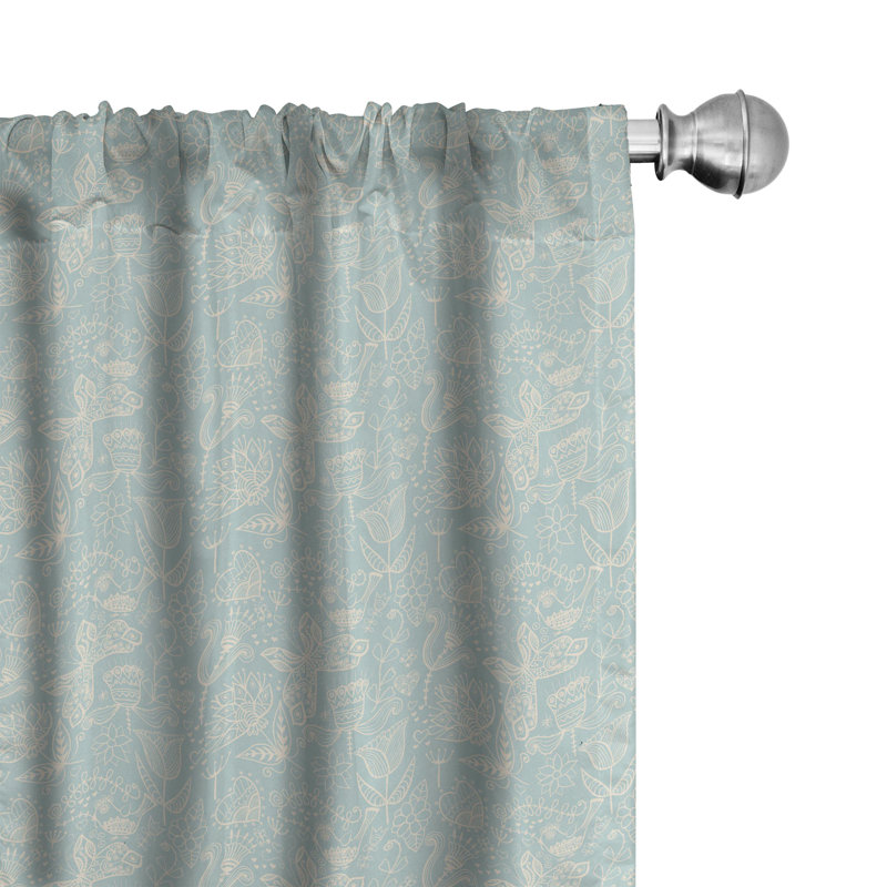 Doodle Semi-Sheer Rod Pocket Sliding Panel, 28" x 84"