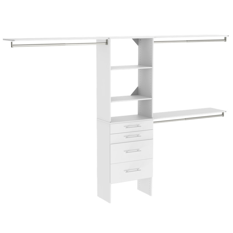 Système d'organisation avec tiroirs l 84 po à 120 po SuiteSymphony, Blanc pur