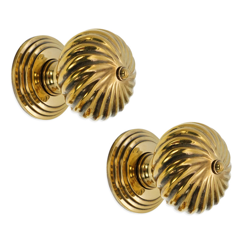 Burcot Mortice Door Knob, Aged Brass