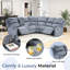 Canapé d'angle inclinable en L 6 pièces avec console de rangement et porte-gobelets 6 pièces-1852129130