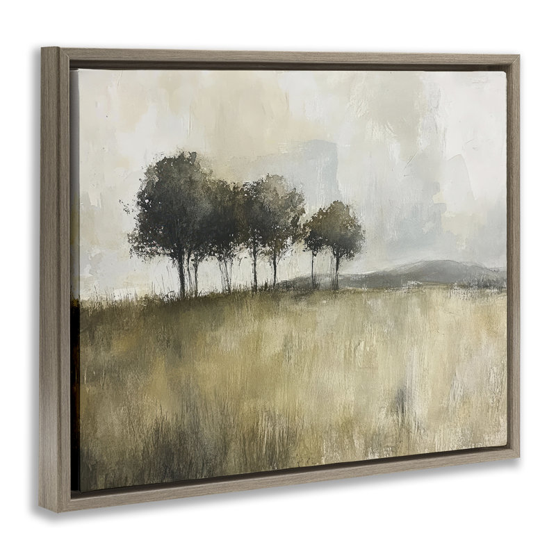 Cadre flottant Earthy Woodland Trees, design par Mona Grace, Cadre flottant orme Montalcino, H 17 po x l 21 po