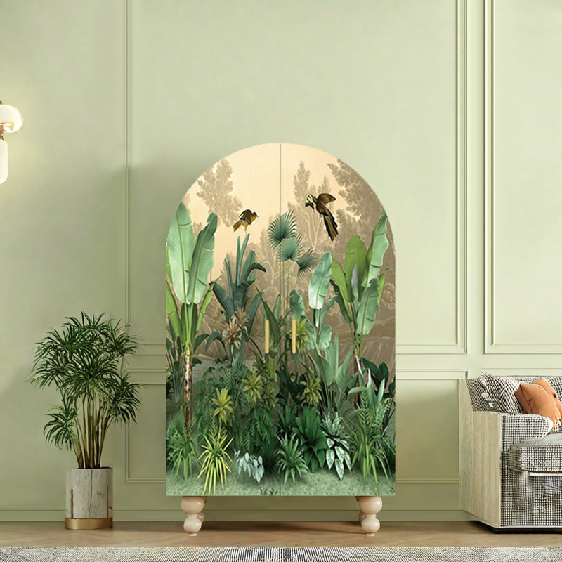 Garde-robe de chambre française rétro, Blanc/vert