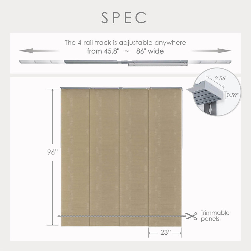 Store vertical semi-diaphane Sharmaine Elements, Yucca