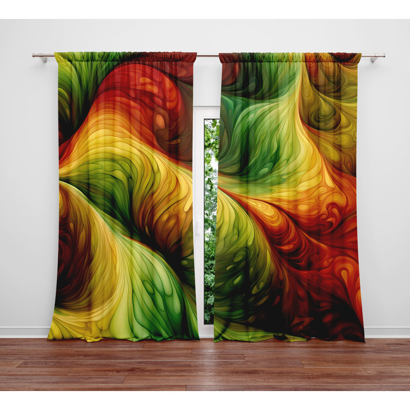 Paire de rideaux semi-transparents en polyester Eithen, L 20 po x L 82 po