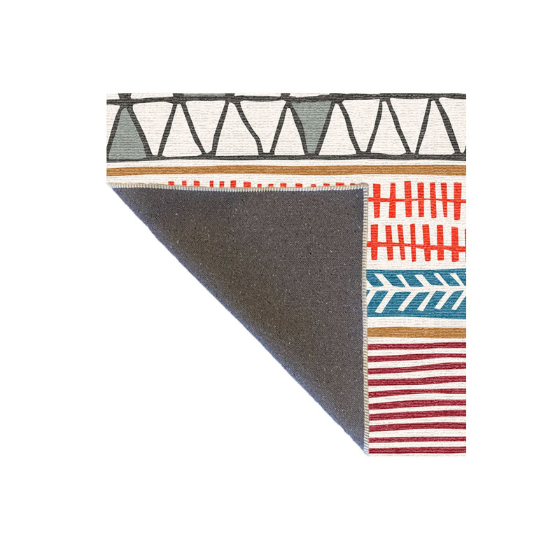 Tapis décoratif multicolore à motif géométrique moderne lavable à la machine