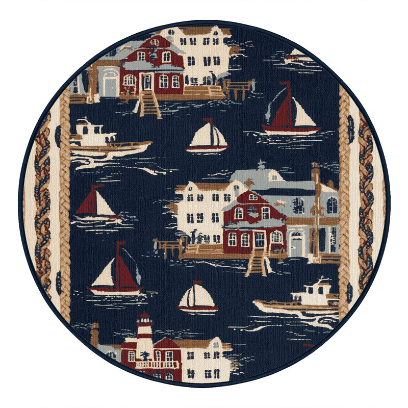 Tapis nautique lavable Seaside Towns, Rectangulaire 2 pi x 3 pi