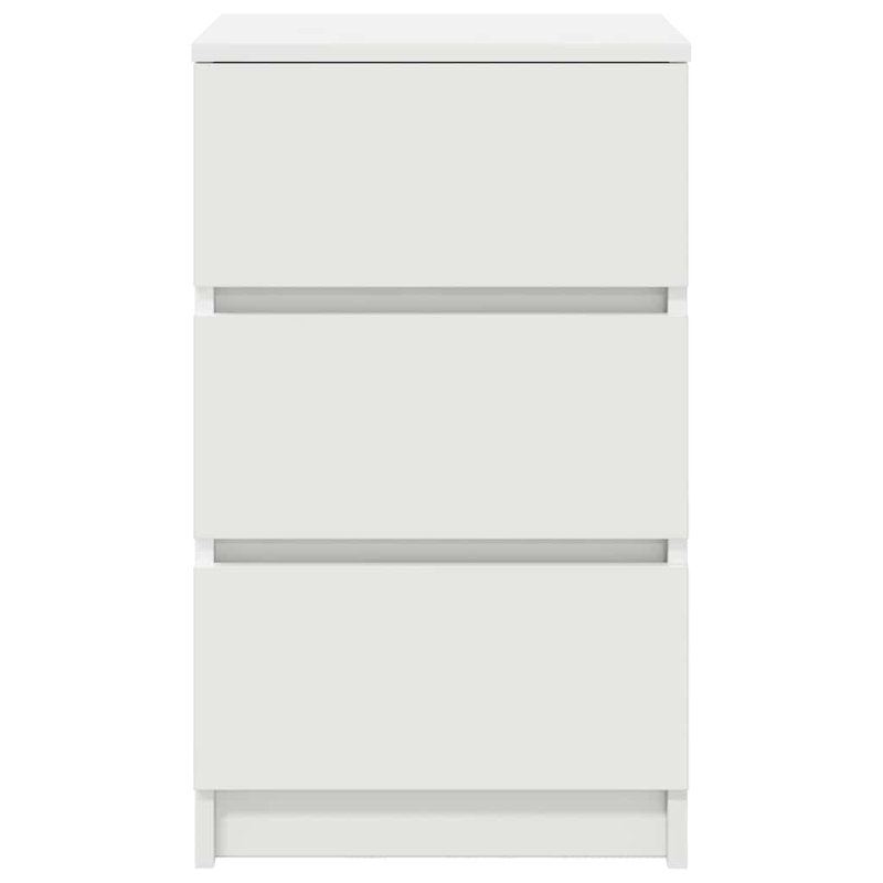 Bedside Cabinet With 3 Drawers 39X35x65 Cm, White