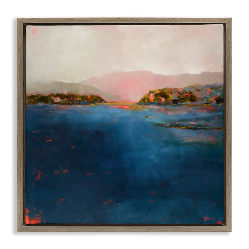 «Still Water Seascape», art mural par Patrick Floater, H 25 po x l 25 po, Cadre flottant orme Montalcino