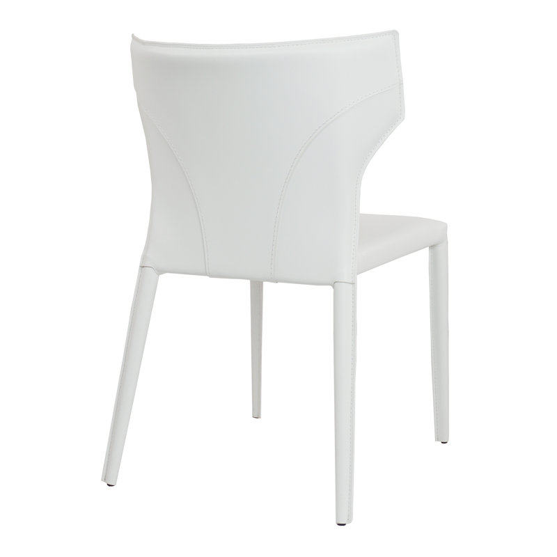 Kendryck Wingback Leather Dining Chair, White