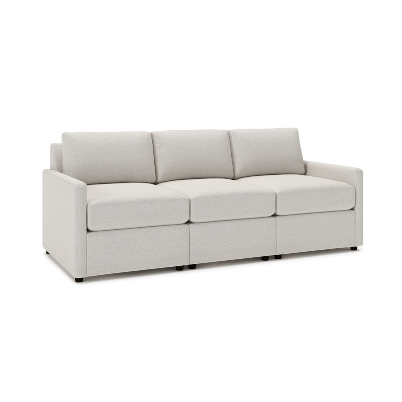 Canapé modulaire 3 pièces 90 "Damari, Natté gris clair Macarena