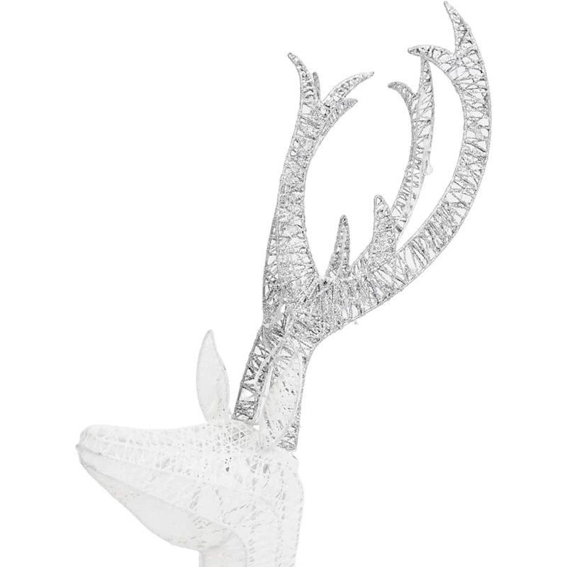 Reindeer Family Pre-Lit Christmas Lighted Display with 201 LEDs, White Silver